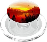 Mountain View Sunset Wild Pine Birds Paint PopSockets PopGrip per MagSafe