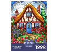 Mountain Village Cottage 1000 Pieces Jigsaw Puzzle Creative Cute Animal Children's Jigsaw Puzzle for Adults from 14 Years Colorful Toy Gift for Family Jigsaw Games 38x26cm/1000pcs