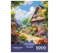 Mountain Village Cottage 1000 Pieces Puzzle Creative Cute Animal Jigsaw Puzzle for Adults for Adults from 14 Years Educational Gift for Children Jigsaw Games 38x26cm/1000pcs
