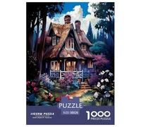Mountain Village Cottage 1000 Pieces Puzzle Fun Cute Animal Jigsaw Puzzle for Adults for Adults from 14 Years Educational Gift for Children Jigsaw Games 38x26cm/1000pcs