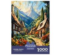 Mountain Village Cottage Jigsaw Puzzle Impossibili 1000Pcs Decorazione Per La Casa. Giochi Rilassamento E Intelligence Per Adulti E Ragazzi Da 14 Anni 70x50cm/1000pcs