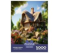 Mountain Village Cottage Jigsaw Puzzle Impossibili 1000Pcs Decorazione Per La Casa. Rilassamento E Intelligence Per Adulti E Ragazzi Da 14 Anni 70x50cm/1000pcs