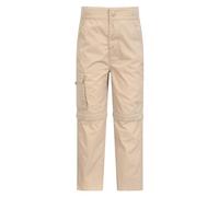 Mountain Warehouse Pantaloni Zip-off per Bambini Active - Pantaloni Leggeri per Bambini, Pantaloni ad Asciugatura Rapida, Tasche, Pantaloni Casual Facili da Lavare Beige 7-8 Anni