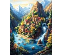 Mountain Waterfall Landscape Rompicapo 500 Pezzi Per Regalo Di Epifania Cartone Spesso Per Bambini Animal Plant Fairy Tale Attività Educativa Per Tutta La Famiglia Edizione Limitata Da Passatempo 500