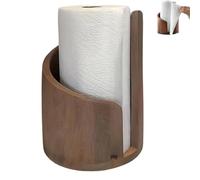 Mountain Wood and Metal Countertop Paper Towel Holder, Mango Base Iron Spiral Decorative Storage, for Kitchen Dining Table Home Decor (Wood)
