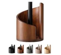 Mountain Wooden Paper Towel Holder Countertop with Mango Wood & Spiral Design, Round Base & Iron Holder Holds Jumbo and Mega Rolls, Effortless One-Hand Tearing (Brown)