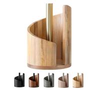Mountain Wooden Paper Towel Holder Countertop with Mango Wood & Spiral Design, Round Base & Iron Holder Holds Jumbo and Mega Rolls, Effortless One-Hand Tearing (Natural Wood)