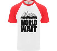 Mountain World Attendere Escursioni Trekking Passeggio Uomo S/S Baseball T-Shirt