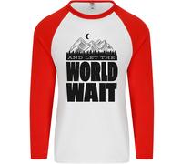 Mountain World Wait Hiking Trekking Walking Uomo L/S Baseball T-Shirt