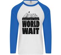 Mountain World Wait Hiking Trekking Walking Uomo L/S Baseball T-Shirt