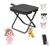 Mountaineering and Hiking Portable Stool (10.2 * 10.2 * 9.1 In),Outdoor Folding Camping Stools, Portable Camping Stool, Upgraded Foldable Design, Hold up to 330 Lbs,For Outdoor Travel,Beach (Black-A)