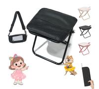 Mountaineering and Hiking Portable Stool (10.2 * 10.2 * 9.1 In),Outdoor Folding Camping Stools, Portable Camping Stool, Upgraded Foldable Design, Hold up to 330 Lbs,For Outdoor Travel,Beach (Black-B)