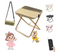 Mountaineering and Hiking Portable Stool (10.2 * 10.2 * 9.1 In),Outdoor Folding Camping Stools, Portable Camping Stool, Upgraded Foldable Design, Hold up to 330 Lbs,For Outdoor Travel,Beach (Khaki-B)