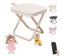 Mountaineering and Hiking Portable Stool (10.2 * 10.2 * 9.1 In),Outdoor Folding Camping Stools, Portable Camping Stool, Upgraded Foldable Design, Hold up to 330 Lbs,For Outdoor Travel,Beach (Khaki-A)
