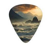 Mountains Meet The Sea 12 plettri per chitarra, spessore 0,46 mm/0,71 mm/0,96 mm, con custodia per chitarra acustica-elettrica, ukulele, basso
