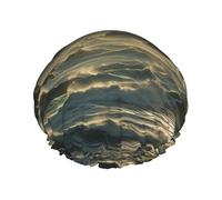 Mountains Meet The Sea - Cuffia da doccia a doppio strato, da donna, riutilizzabile, adatta per bagni e spa