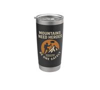 Mountains Need Heroes, Be One Safely | Regalo di sicurezza per scalatori Bicchiere termico in acciaio inox doppia parete