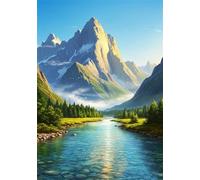 Mountains Rivers 120 Piece Jigsaw Puzzles for Adults, Colourful, Challenging & Brainteasing Adult puzzles 120 Pieces Trees, Fun jigsaws for The Whole Family 10x8 inch