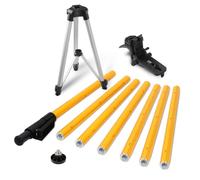 Mountlaser Asta per Livella Laser, Asta Telescopica da 4,8M con Treppiede, Asta di Supporto per Livella Laser per Livelle Laser Rotative e Laser a Linea, Filettatura 1/4"-20, Adattatore 5/8"-11