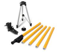Mountlaser Asta per livella laser, palo telescopico da 3,7 m con treppiede per laser a livello di laser rotativi e laser a linea, filettatura 1/4"-20, adattatore 5/8"-11 incluso
