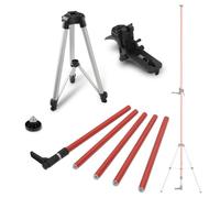 Mountlaser Treppiede telescopico da 3,6 m con supporto per laser, asta telescopica per lase a linee incrociate con viti filettate da 1/4" e 5/8", rosso