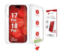 MountMaster - Vetro protettivo + custodia protettiva per iPhone 18 Pro/17 | DISPLEX Real Glass + Custodia Trasparente, Vetro Protettiva 10H, Antirottura, Antigraffio, MountMaster per Montaggio in 3