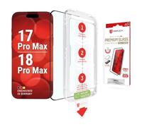 MountMaster - Vetro protettivo trasparente per iPhone 18 Pro Max/17 Pro Max | DISPLEX Vetro di alta qualità, massima copertura, bordo nero, 10H, infrangibile, antigraffio, antiurto