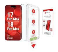 MountMaster - Vetro protettivo trasparente per iPhone 18 Pro Max/17 Pro Max | DISPLEX Vetro in vero vetro, infrangibile, antigraffio, antiurto, compatibile con custodie, montaggio in 3 secondi