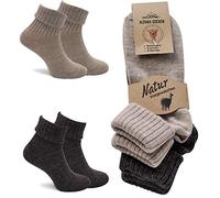 MOUNTREX® Alpaka Calzini in lana di alpaca per uomo e donna, caldi, calzini termici, sottili, morbidi, per l’inverno, casa, in confezione da 2 paia, 35-38