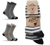 MOUNTREX® Calze in Lana d'Alpaca, Calzini di Lana per Donna e Uomo - Calzini Invernali, Caldi Calzini Casa, Calzini Termici - Sottili - Calzini Morbidi - 2 Paia, 35-38