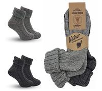 MOUNTREX® Calzini di alpaca, calzini di lana per donne e uomini - Calzini invernali, calzini caldi da casa, calzini termici - Spessi - 2 paia, 35-38