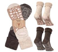 MOUNTREX® Calzini in alpaca, calzini di lana per donne e uomini - Calzini invernali, Calzini caldi da casa, Calzini termici - Spessi - 2 paia, 43-46