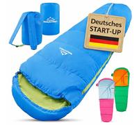 MOUNTREX Sacco nanna per bambini 5 °C / 15 °C - 100% cotone fodera interna - sacco a pelo per bambini 175 × 70 cm - leggero e compatto, portatile come uno zaino - ideale per campeggio, asilo e