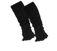 MOUNTREX Scaldamuscoli da donna con lana di alpaca, scaldamuscoli per autunno, inverno - Leg Warmers - Taglia unica - 1 paio, Nero , 3XL