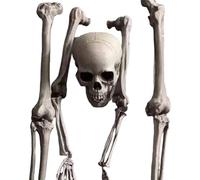 MOUNTTU Set di 5 scheletri di Halloween, borsa realistica di ossa viene fornita con borsa a rete, scheletro di plastica per esterni all'interno del cortile di Halloween prato cimitero festa scheletri