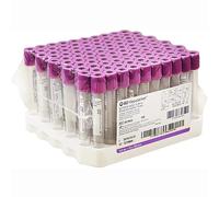 MOUNW Provette per prelievo Sangue sottovuoto, 100 provette per centrifuga EDTA da 6 ml, provette per Sangue in plastica con Parte Superiore Viola, 13 x 100 mm