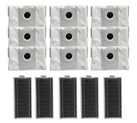 Moupaa Kit di accessori per aspirapolvere Ecovacs Deebot X9/X8 pro Omni, X9/X8 pro, T80 Omni Robot Aspirapolvere, 9 sacchetti per la polvere 5 filtri HEPA