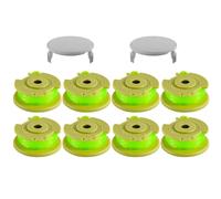 Moupaa Weed Wacker - Bobine di ricambio per tagliabordi Hart con alimentazione automatica, per Ryobi 18 V, 24 V, 40 V (8 bobine di ricambio, 2 tappi per decespugliatore)