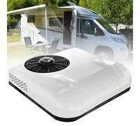 moupeaktain 12V/24V Condizionatore da Tetto per Camper, Condizionatore da Parcheggio per Camper, Furgoni, Camion, Cabine, Auto, Veicoli Commerciali, A Basso Rumore, A Risparmio Energetico,White-12V