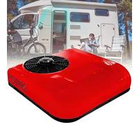 moupeaktain Condizionatore d'Aria da Tetto per Camper, 12V/24V Condizionatore per Roulotte, Raffreddamento 2200W, Controllo Temperatura, Silenzioso, Ampia Portata d'Aria, Bassa Rumorosità,Red-24V