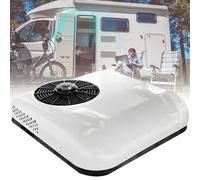 moupeaktain Condizionatore d'Aria da Tetto per Camper, 12V/24V Condizionatore per Roulotte, Raffreddamento 2200W, Controllo Temperatura, Silenzioso, Ampia Portata d'Aria, Bassa Rumorosità,White-12V