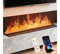 moupeaktain Inserto per Camino a Vapore, Camino Elettrico Ad Acqua 3D, Umidificatore a Vapore, App/Telecomando/Timer, Simulazione Fiamma Touch, 9 Colori E Regolazione della Fiamma 80cm