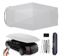 moupeaktain Tenda per Auto Completamente Automatica, Ombrello per Auto Portatile Pieghevole, Ombrellone con Telecomando, Copertura per Tettuccio Auto Anti-Sole,Silver-4.8M