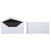 Mourning Envelopes, Envelopes, Envelopes with Black Strip and In The Format DIN Long 110 x 220 mm Inner Coat, Grammage: 100 G/M², Colour: White, 100 pcs