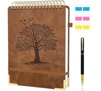 Mousbull Lined Top Spiral Journal Notebook, A4 Hardcover Leather Journals for Writing, 240 Pages Thick Paper, Daily Journal Notebook for Work, School, Note Taking, College Ruled - Brown, 8.5" x 11"