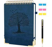 Mousbull Lined Top Spiral Journal Notebook, A4 Hardcover Leather Journals for Writing, 240 Pages Thick Paper, Daily Journal Notebook for Work, School, Note Taking, College Ruled - Blue, 8.5" x 11"