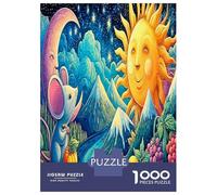 Mouse 1000 Pezzi Mouse between Sun And Moon in Cosmos Puzzle Giocattoli Puzzle Giochi Decorazione Della Famiglia Per Adulti Regalo Giocattolo 38x26cm/1000pcs