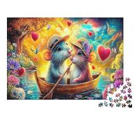 Mouse 1000 Pezzi Set Puzzle Criceto sull'Arca Pezzi Cartone Riciclato per Adulti Gioco Educativo Decompressione Per Decorazione Pareti e Regali Puzzle Regalo Anniversario