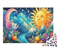 Mouse 1000 Pezzi Sole Luna Oceano Puzzle in Cartone Riciclato per Adulti Gioco Educativo Decompressione Decorazione Pareti Regali per Donare e Relax