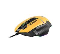 MOUSE A4TECH Bloody W95Max, Tasti: 10, Cablato, forma ergonomica, Collegamento USB 2.0, cavo da 1,8 m, Scrolling a Rotella, Risoluzione max 12000 dpi, forma ergonomica, Nero, Giallo